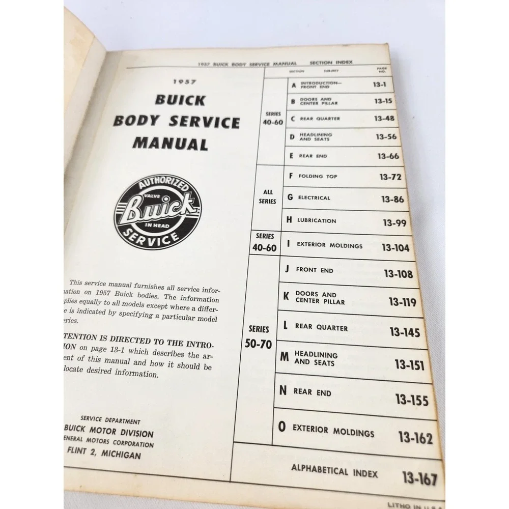 1957 BUICK BODY SERVICE MANUAL Vintage Original Century Road master Special Book